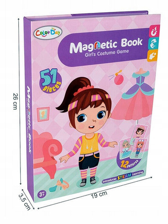 UKŁADANKA MAGNETYCZNA KSIĄŻKA PUZZLE POKAZ MODY UBIERANIE DZIEWCZYN UBRANKA