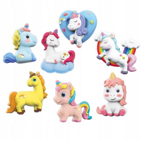 ZESTAW KREATYWNY ARTYSTYCZNY FIGURKI JEDNOROŻCE KONIE GIPSOWE DO MALOWANIA