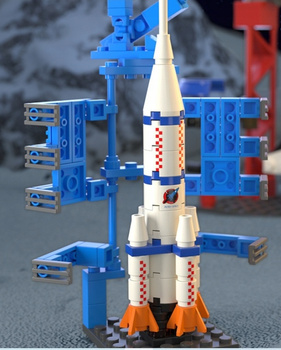 KLOCKI UKŁADANKA RAKIETA KOSMICZNA SPACE ROCKET WITH LAUNCHING PAD 120elem