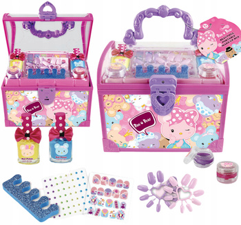 KUFEREK KOSMETYKÓW PAZNOKCI MAKIJAŻ MAKEUP ZESTAW