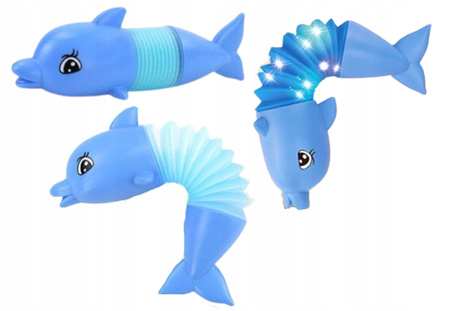 Gąsienica Sensoryczna Delfin Antystresowa Pop Tube LED Zabawka Świecąca