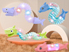 Gąsienica Sensoryczna Delfin lub Rekin Antystresowa Pop Tube LED Świecąca