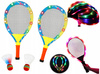 Świecący Zestaw do Gry w Badmintona Dwie Rakietki i Lotki LED Tenis Paletki