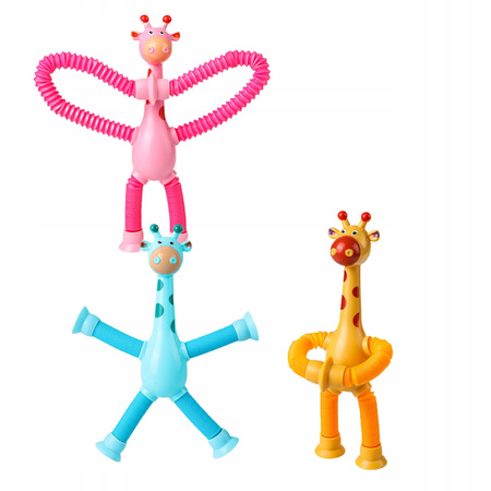 ROZCIĄGAJĄCE SENSORYCZNA ŻYRAFA ANTYSTRESOWA PRZYSSAWKA FIDGET POP LED