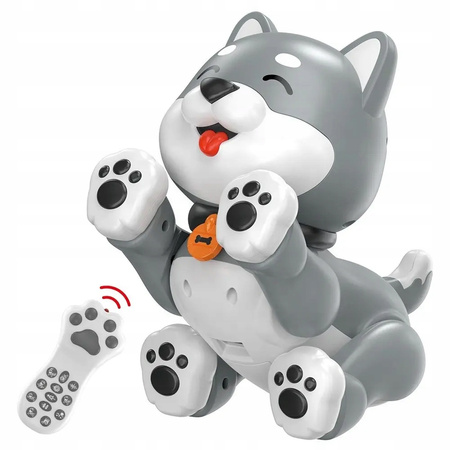 Interaktywny Robo Pies Husky Zdalnie Sterowany Pilotem Głosem Robi Sztuczki