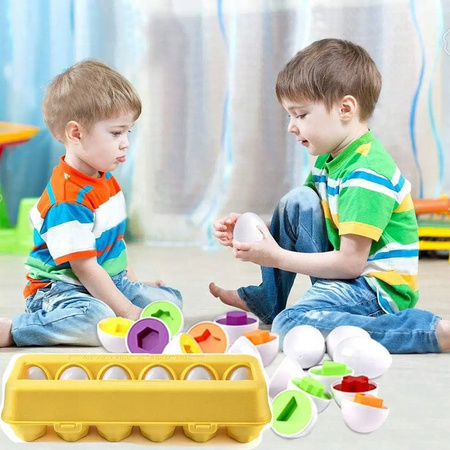 Interaktywny Sorter Edukacyjny Kolorowe Jajka Układanka Nauka Kształtów