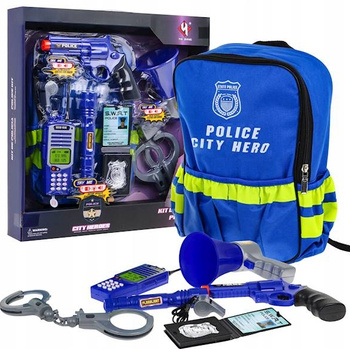 Zestaw Małego Policjanta 10-elementowy z Interaktywnymi Funkcjami Dzieci 3+