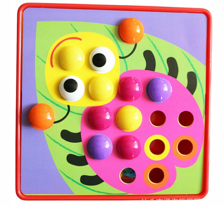 UKŁADANKA GUZIKOWA MOZAIKA EDUKACYJNA KREATYWNA TRENING RĘKI ŻYWE KOLORY