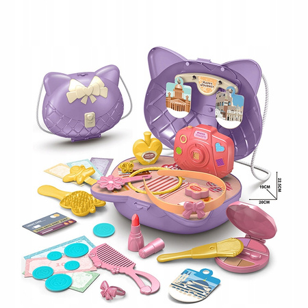 Zestaw Kosmetyczny dla Dzieci Kuferek Kot Torebka Akcesoria Podróżnik 31el