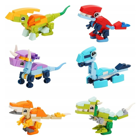 12w1 KLOCKI KONSTRUKCYJNE FIGURKI MODELE DINOZAUR ZWIERZĘTA PREHISTORYCZNE