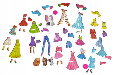 Magnetyczna Układanka Książka Puzzle Pokaz Mody Ubieranie Modelki Magnesy