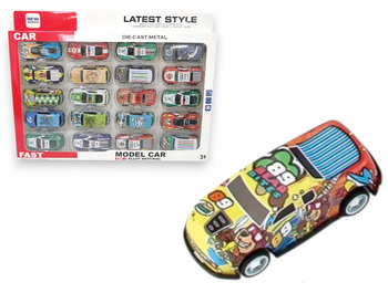 ZESTAW SAMOCHODZIKÓW OSOBOWYCH SPORTOWYCH KLASYKI RESORAKÓW 20 SZTUK