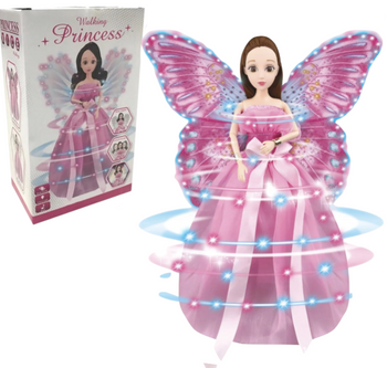 Lalka Księżniczka Interaktywna Tańczy Świeci LED Muzyka Skrzydła Kręci się