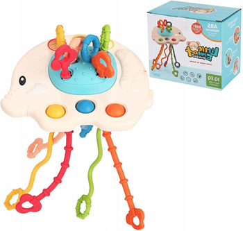 ZABAWKA SENSORYCZNA GRYZAK SŁONIK MONTESSORI KOLOR BEŻOWY