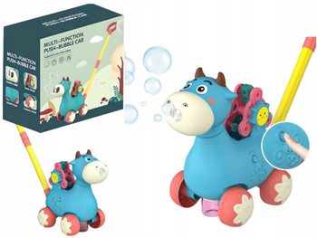 NIEBIESKA KROWA PCHACZ KIJ MASZYNA DO ROBIENIA BANIEK DŹWIĘK ŚWIATŁO LED