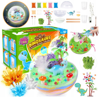 Hodowla Kryształów LED Kreatywny Zestaw Edukacyjny Akwarium Dinozaur Chemik