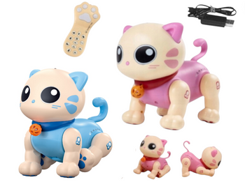 Interaktywny Robo Kot Zdalnie Sterowany Pilotem Głosem Robi Sztuczki Dzieci