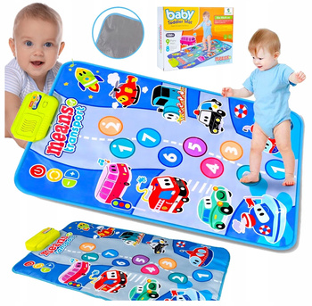 Interaktywna Mata Muzyczna Dotykowa Edukacyjna Wesołe Dźwięk Auta Pojazdy