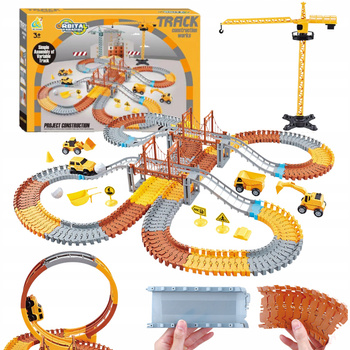 Mega XXL Tor Wyścigowy Elektryczny Park Budowlany Zestaw Plac Budowy 273 EL