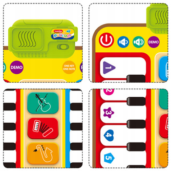 MATA MUZYCZNA TANECZNA INTERAKTYWNA FORTEPIAN INSTRUMENTY DUŻA KOLOROWA