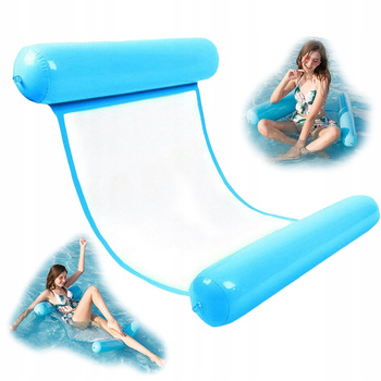 HAMAK WODNY MATERAC Z SIATKĄ DMUCHANY WYGODNY DO OPALANIA ZIELONY TURKUSOWY