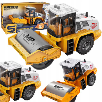 Pojazd Budowlany Pomarańczowy Walec Efekty Dźwiękowe Świetlne Interaktywna