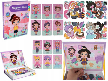 UKŁADANKA MAGNETYCZNA KSIĄŻKA PUZZLE POKAZ MODY UBIERANIE DZIEWCZYN UBRANKA