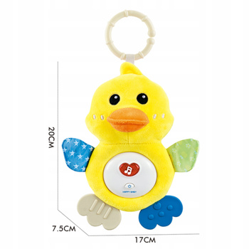 PLUSZOWA KACZUSZKA USYPIANKA SZUMIĄCA SENSORYCZNA GRYZAK DLA NIEMOWLAKA