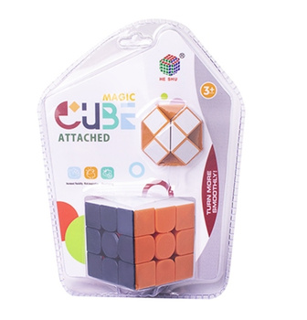 MAGICZNA KOSTKA KOLOROWA UKŁADANKA W ZESTAWIE KOSTKA LOGICZNA 3X3 + WĄŻ