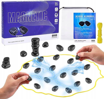 Zestaw 60 kamieni Gra Szachy magnetyczne Edukacyjna Strategiczna Rodzinna