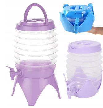 Fioletowy Składany Dozownik Na Napoje Z Kranikiem 3,3L Dystrybutor Imprezy