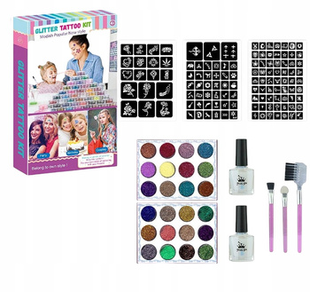 Zestaw do Tatuaży Brokatowych dla Dzieci DIY Kreatywna Zabawa Szablony