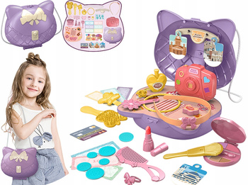 Zestaw Kosmetyczny dla Dzieci Kuferek Kot Torebka Akcesoria Podróżnik 31el